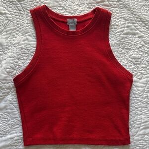 Red Women's Cropped Tank Top
